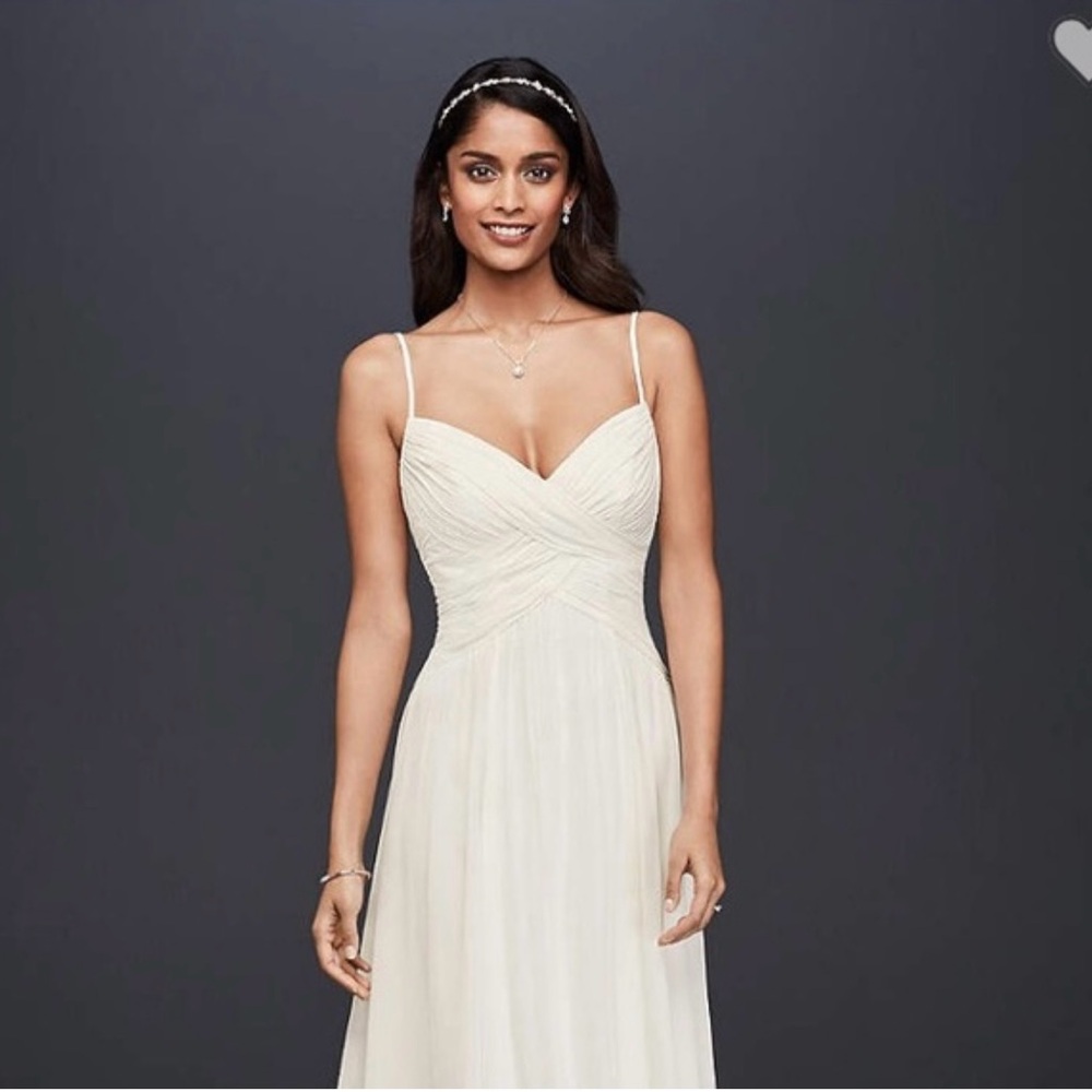 David's Bridal Ivory Gown with Spaghetti Straps - Picture 3 of 7